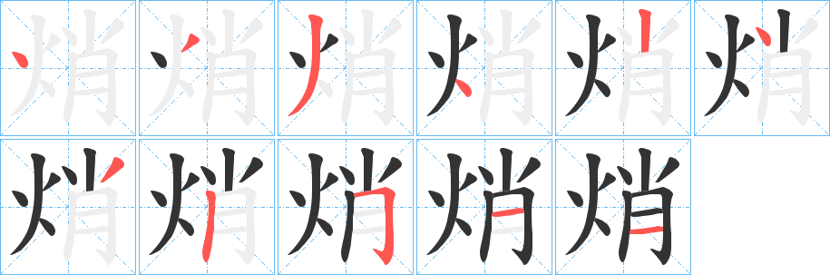 焇字筆畫寫法